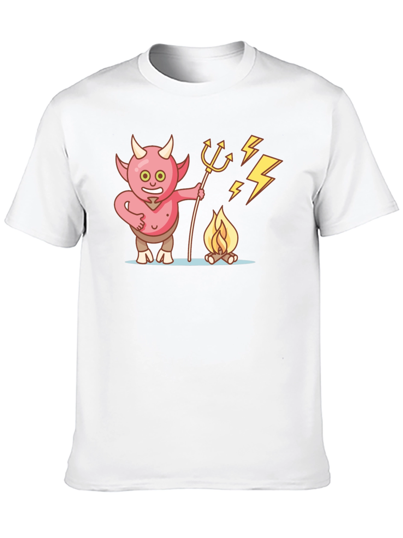 Devil Campfire Cartoon Graphic T-Shirt