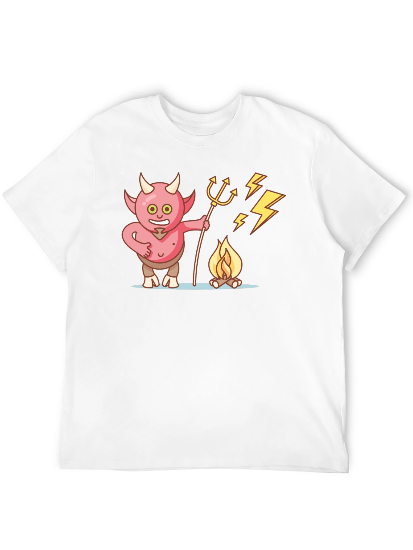 Devil Campfire Cartoon Graphic T-Shirt