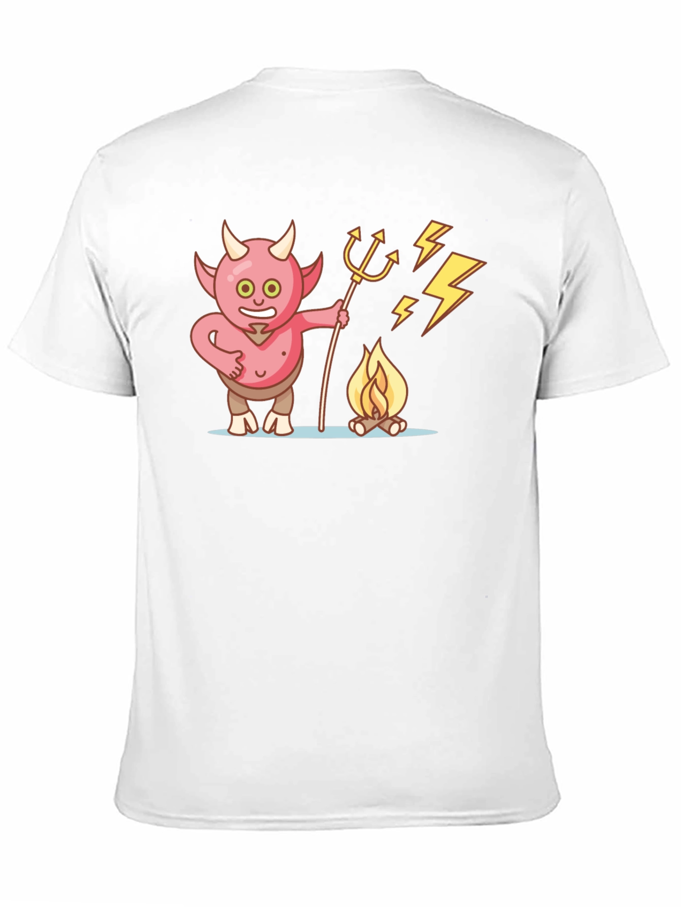 Devil Campfire Cartoon Graphic T-Shirt