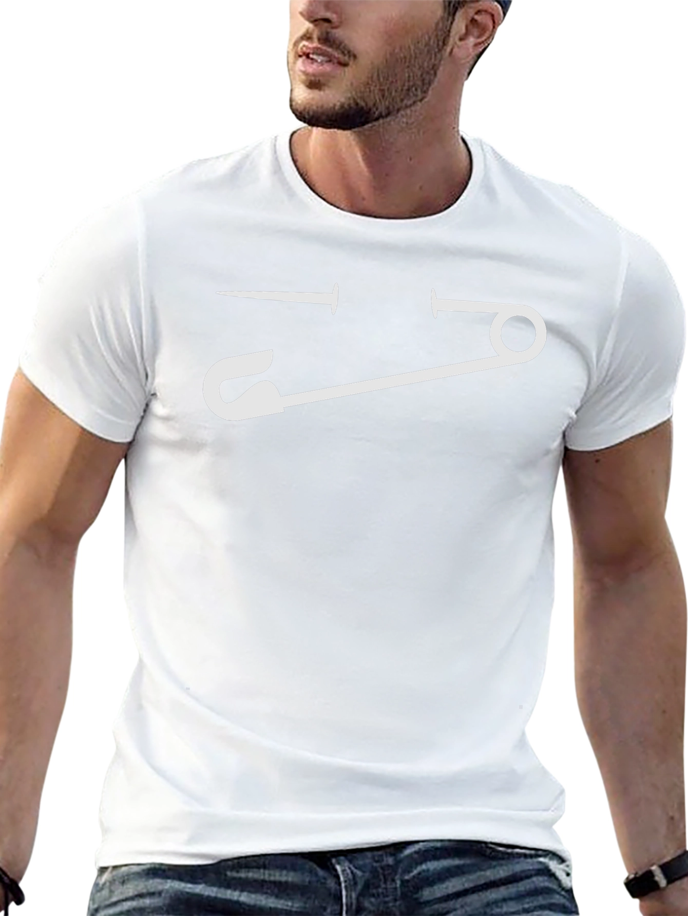 Safety Pin Face Graphic T-Shirt