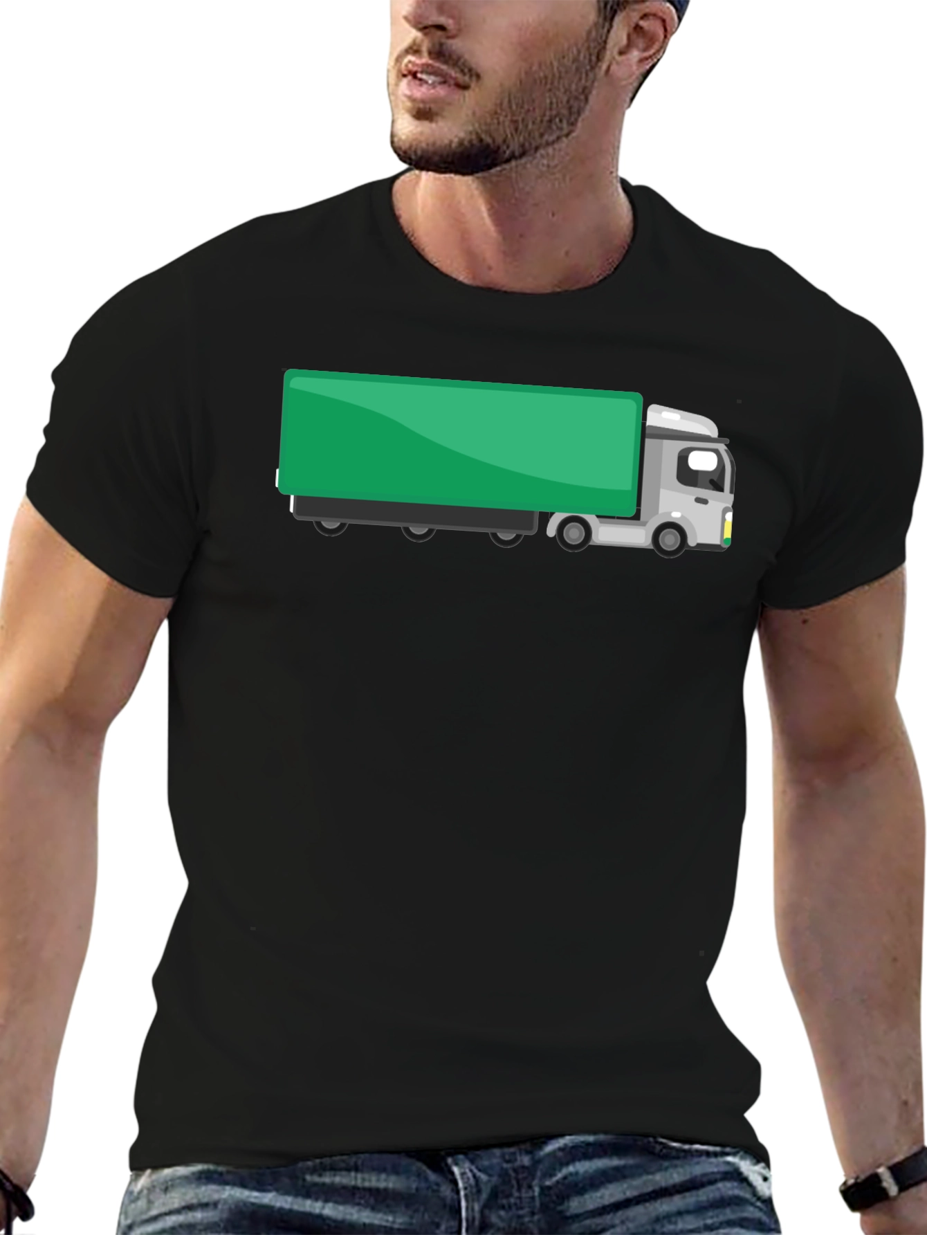 Truck Graphic T-Shirt - Black Cotton Tee