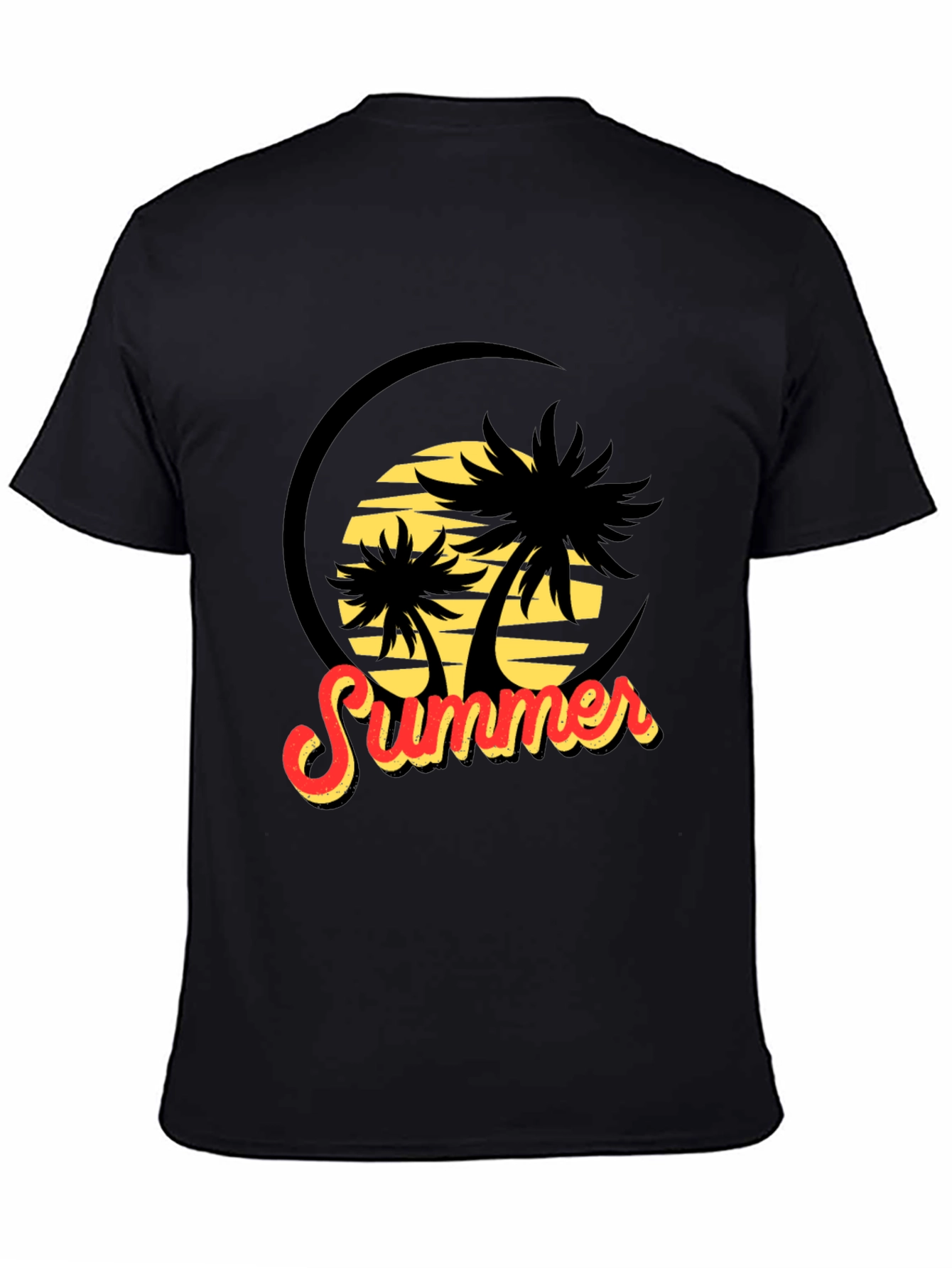 Summer Palms Black Graphic Tee
