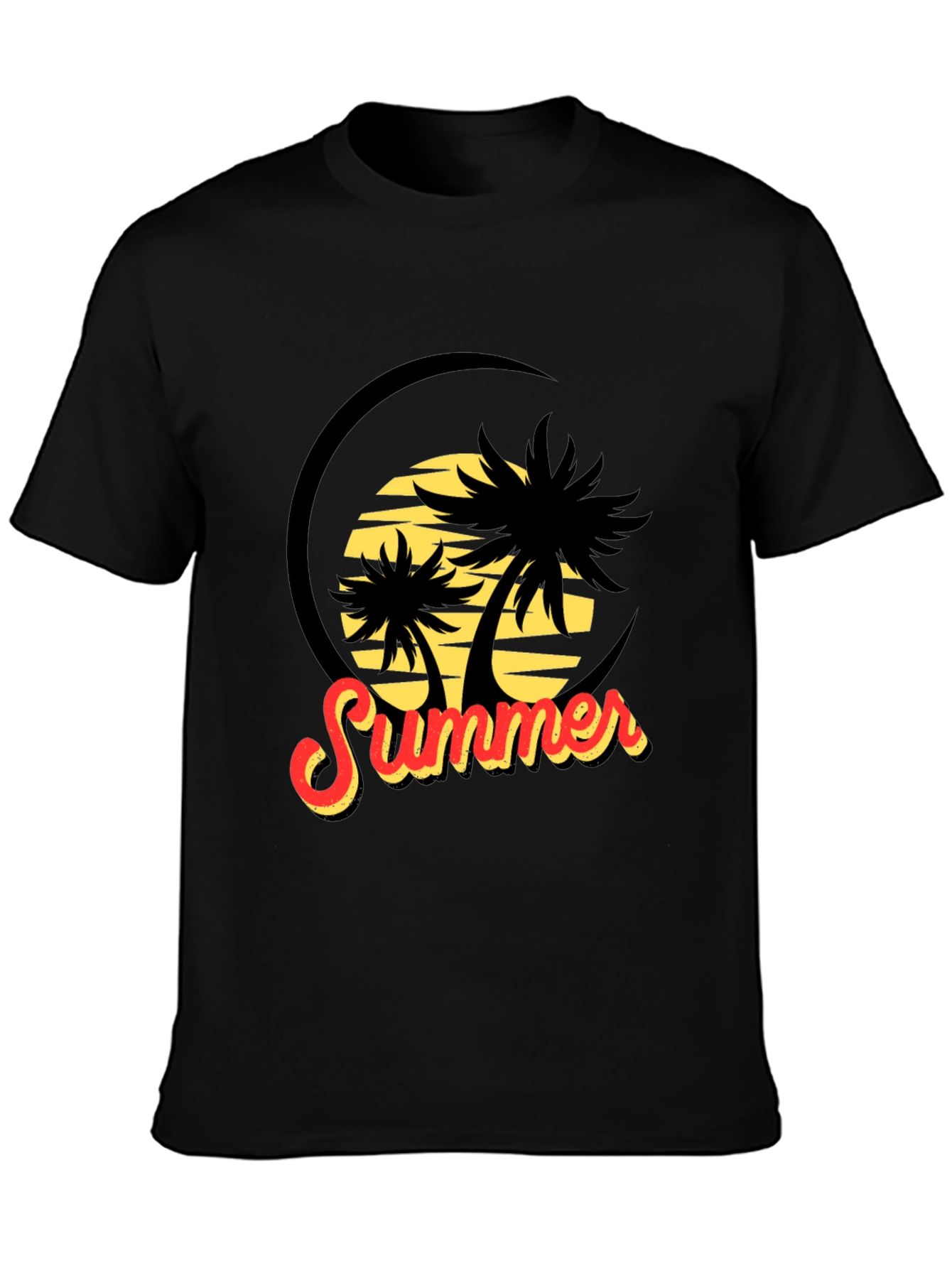 Summer Palms Black Graphic Tee