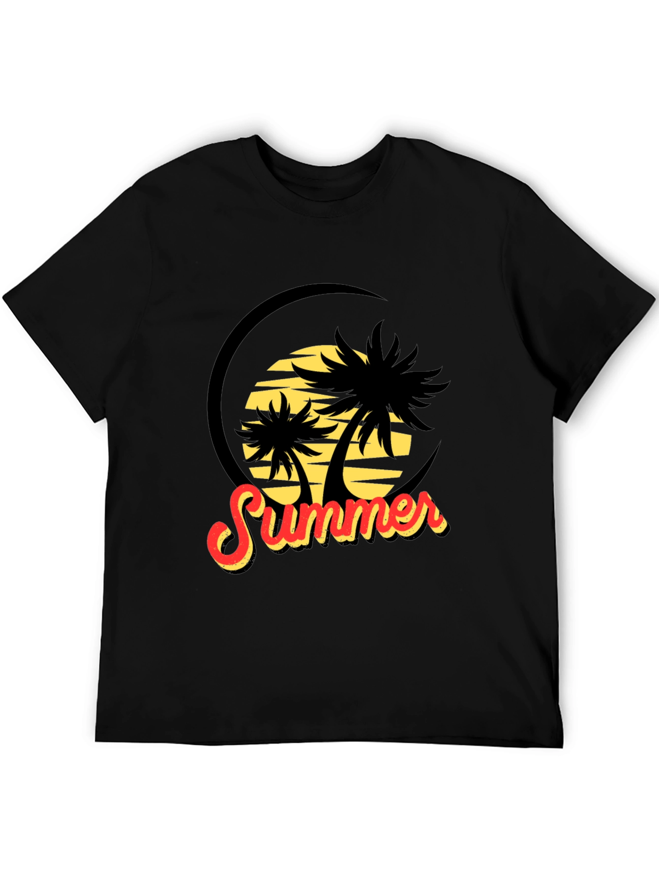 Summer Palms Black Graphic Tee