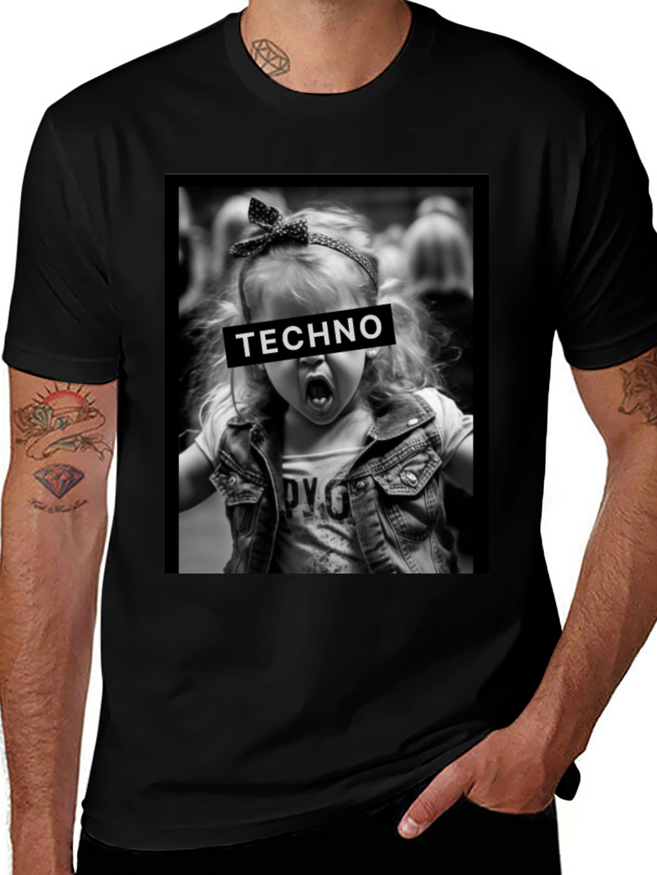 Techno Graphic Tee - Edgy Kids Style