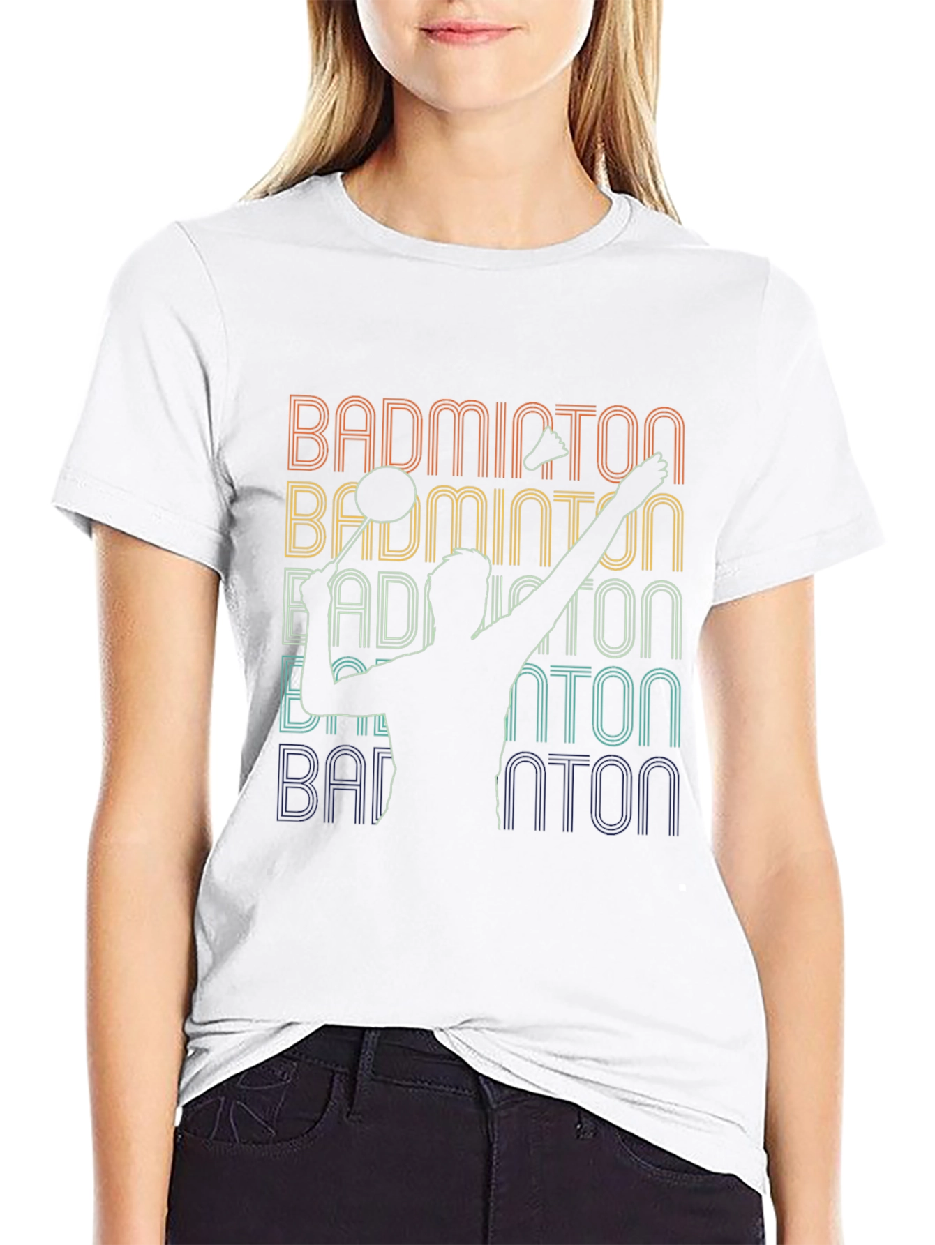 Retro Badminton Player T-Shirt