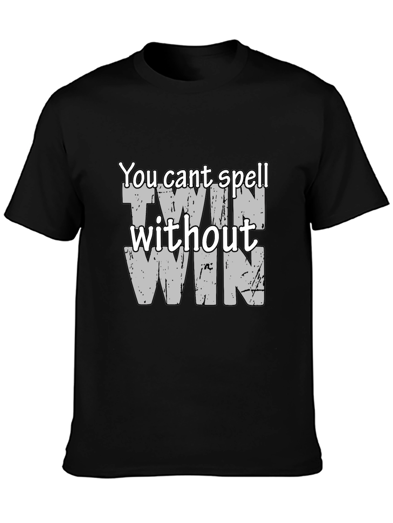 Twin Win Graphic Tee - Black Cotton Blend T-Shirt
