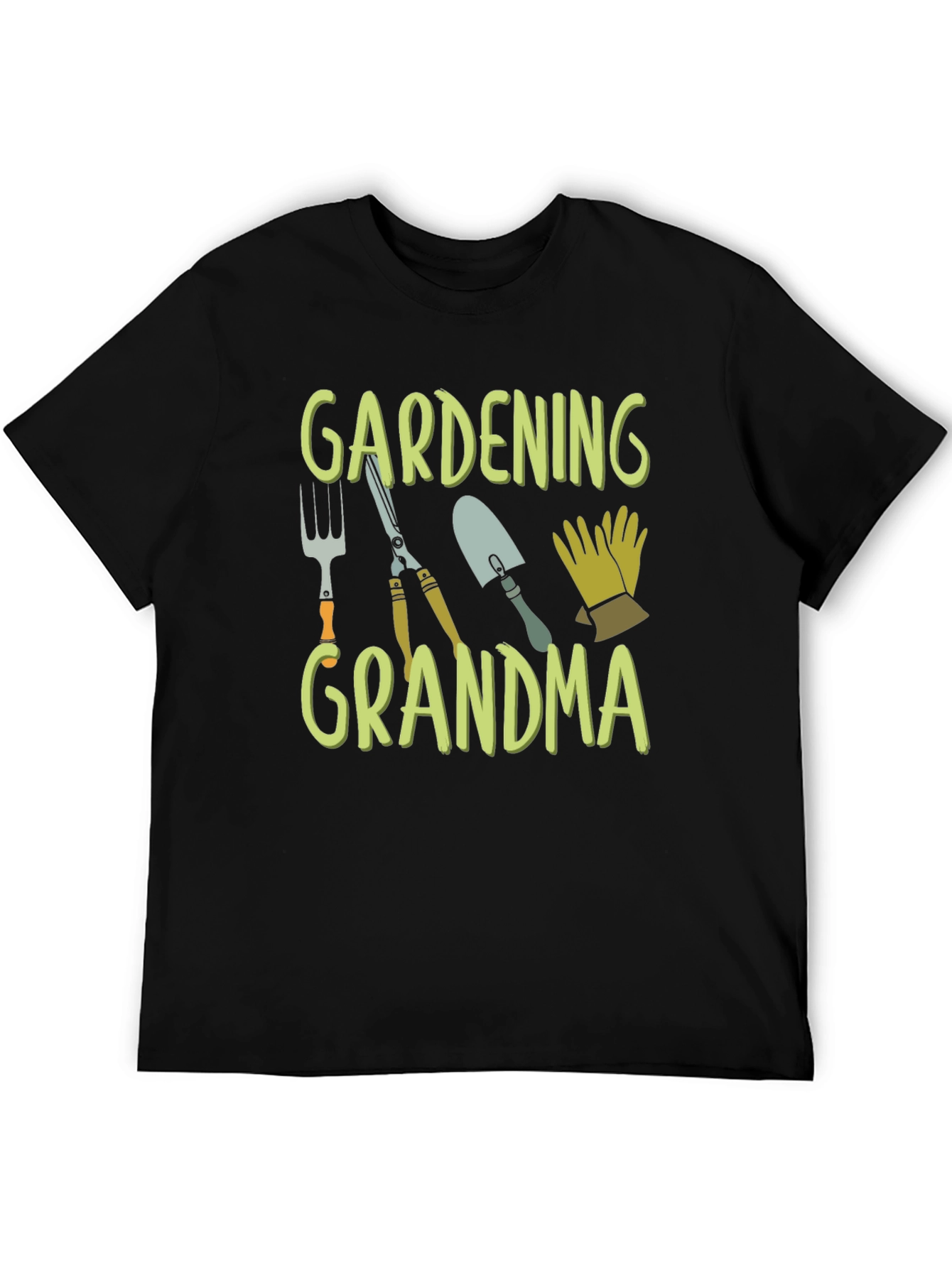 Gardening Grandma T-Shirt - Black Cotton Tee