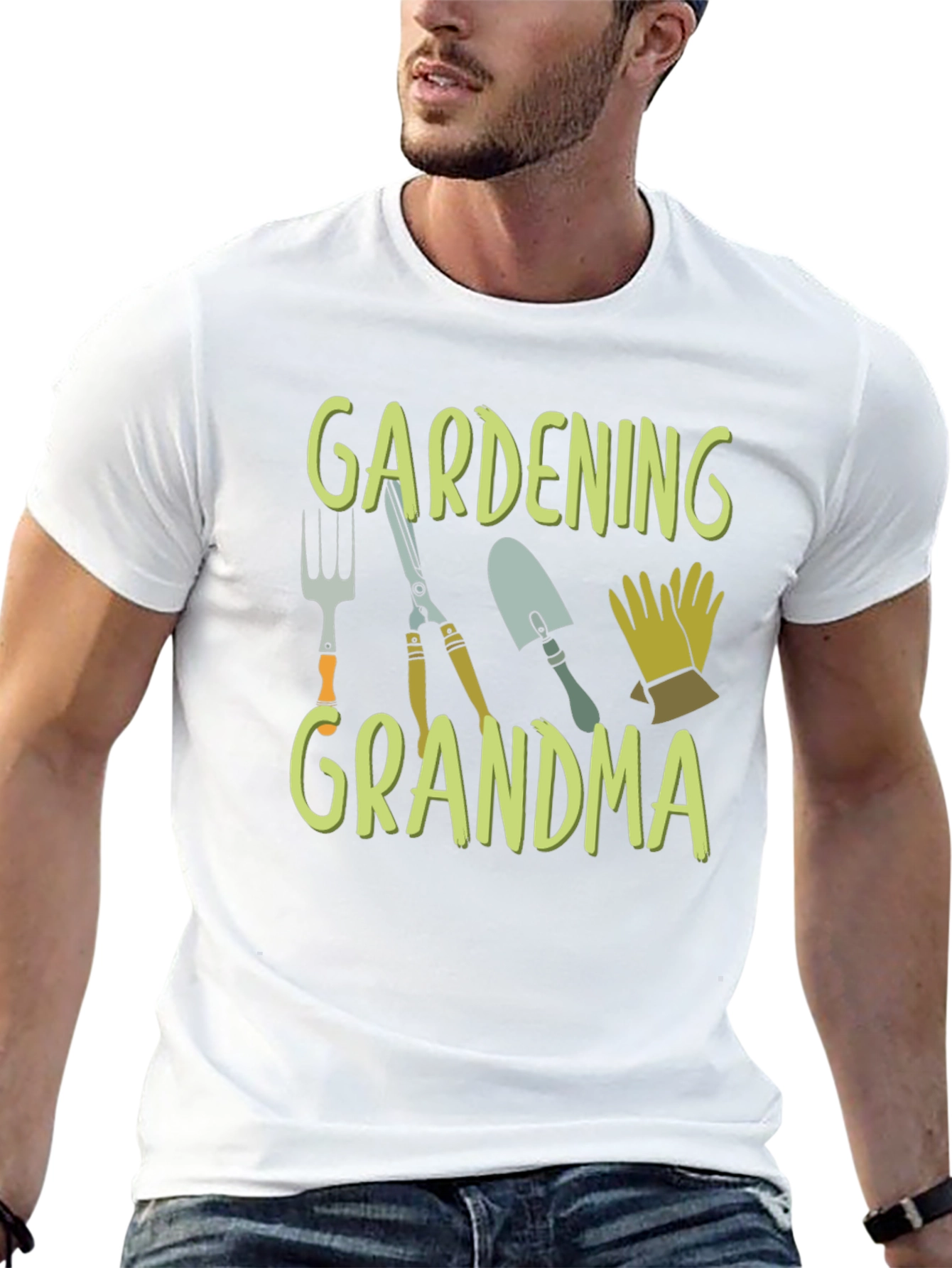 Gardening Grandma T-Shirt - Black Cotton Tee