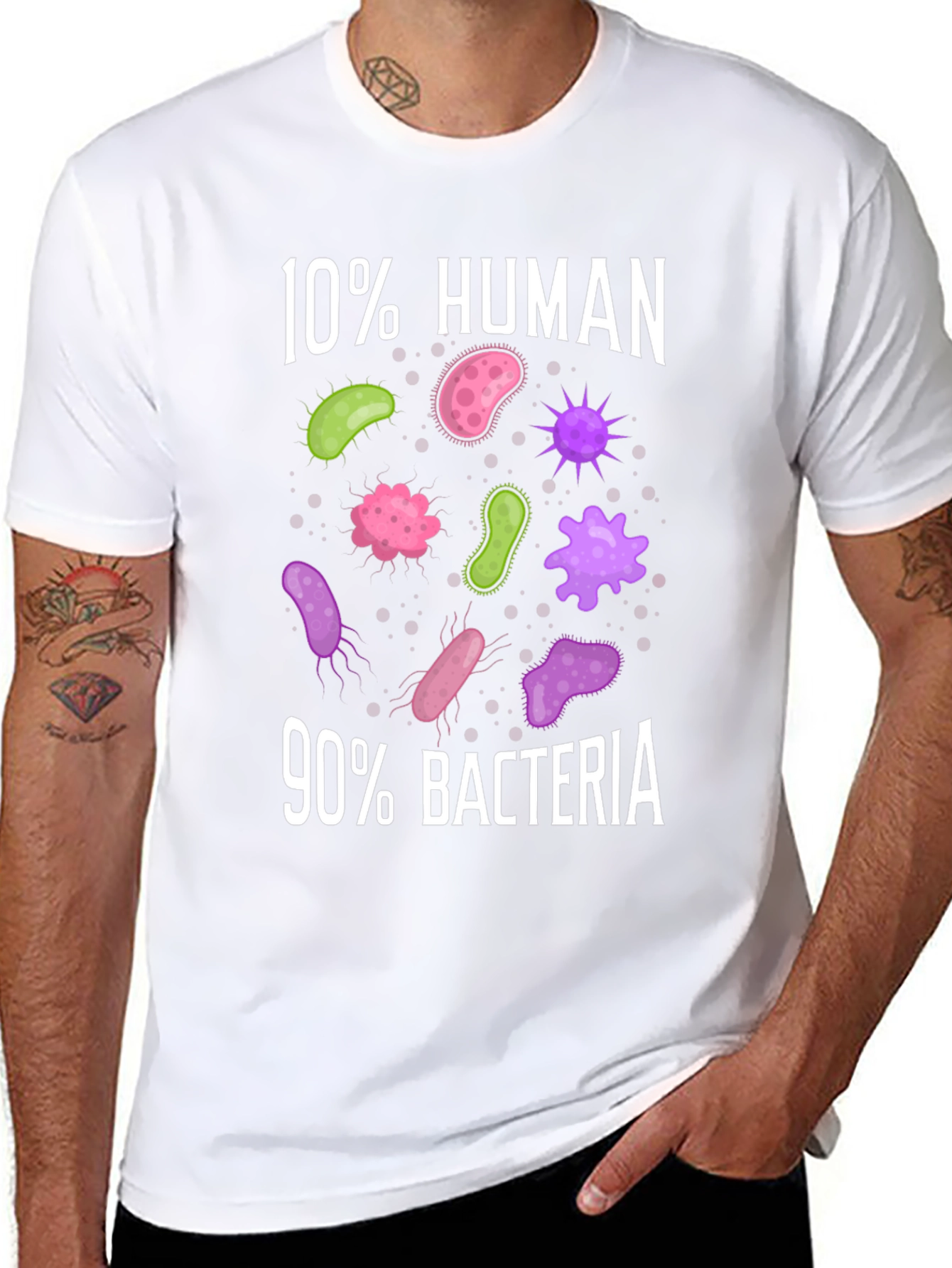 Funny 10% Human 90% Bacteria Science T-Shirt