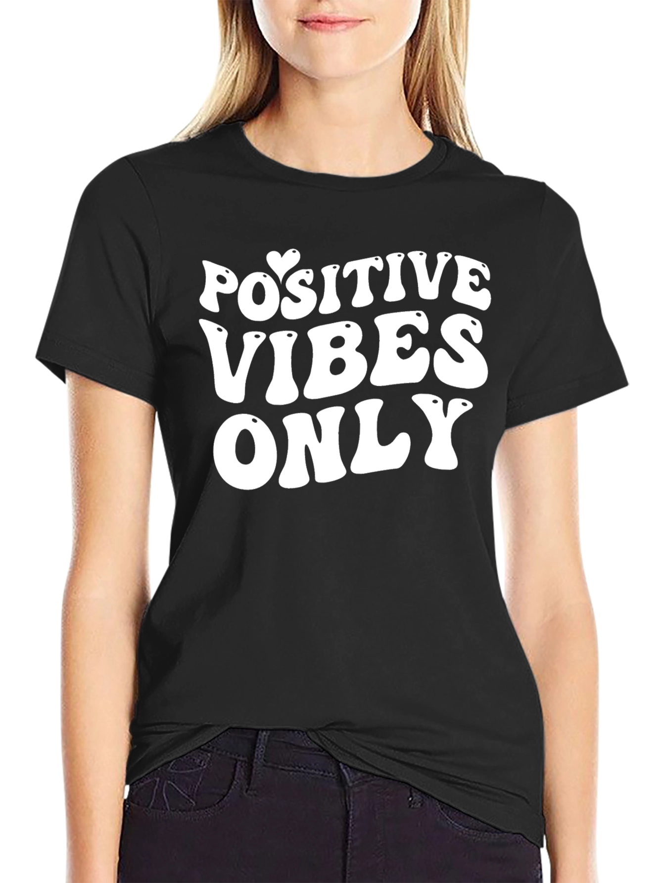 Positive Vibes Only Black Graphic Tee