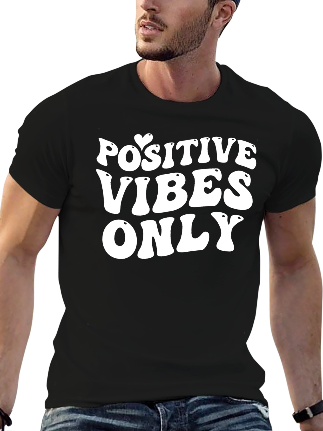 Positive Vibes Only Black Graphic Tee