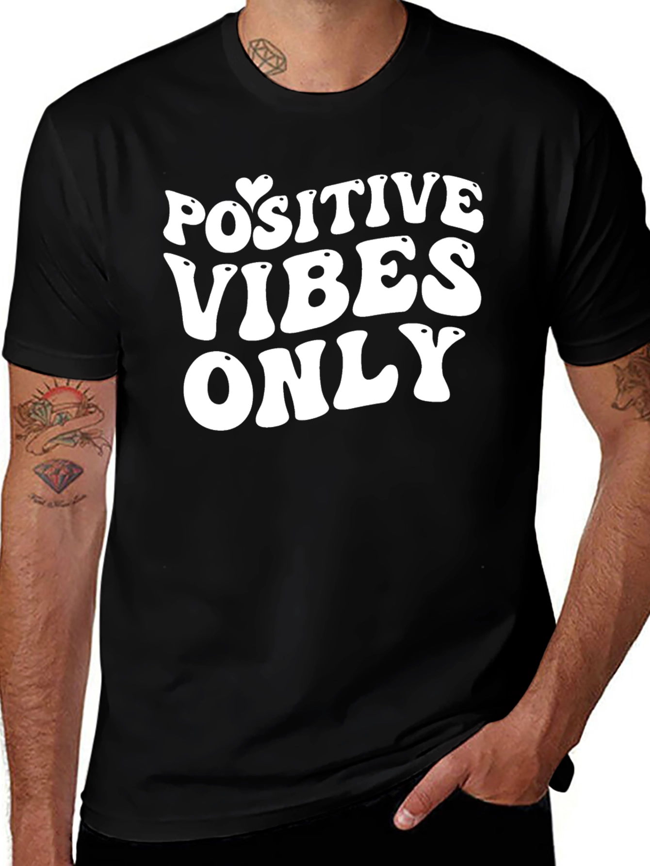 Positive Vibes Only Black Graphic Tee