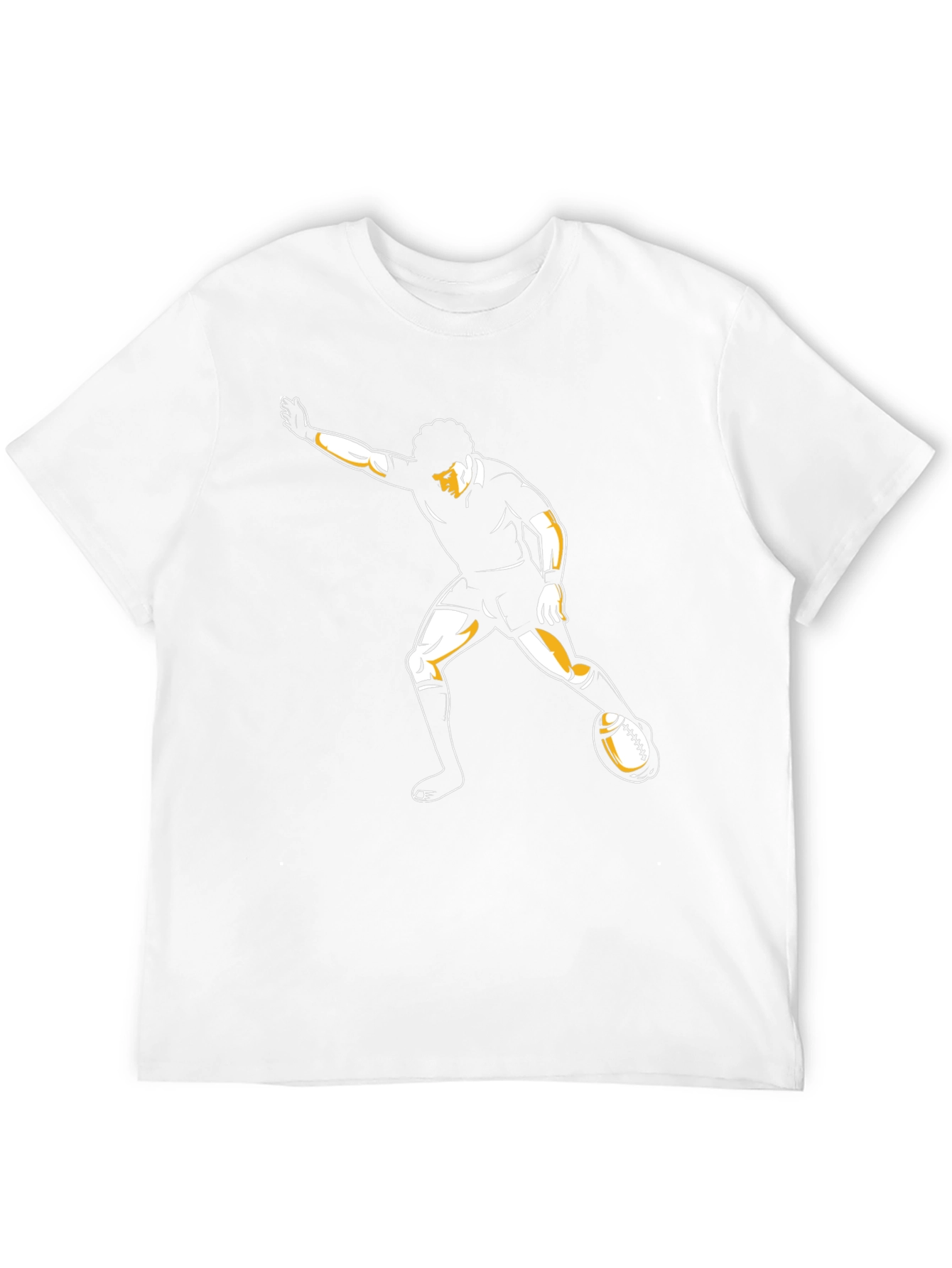 Rugby Player Graphic Tee - Black Cotton