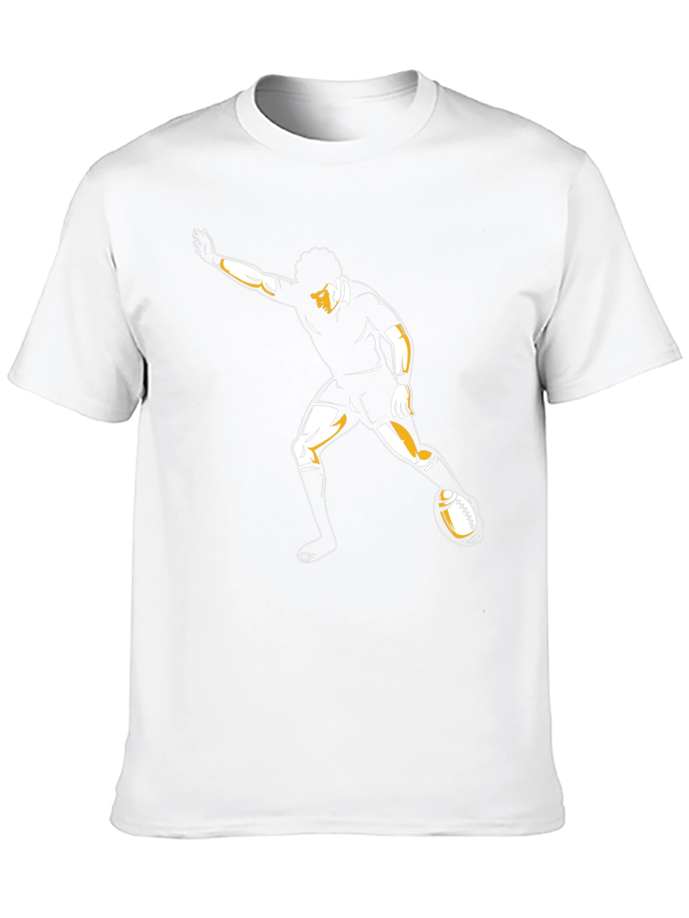Rugby Player Graphic Tee - Black Cotton