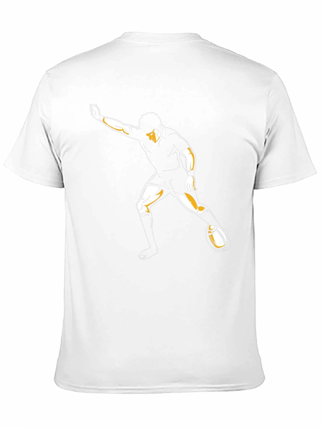 Rugby Player Graphic Tee - Black Cotton