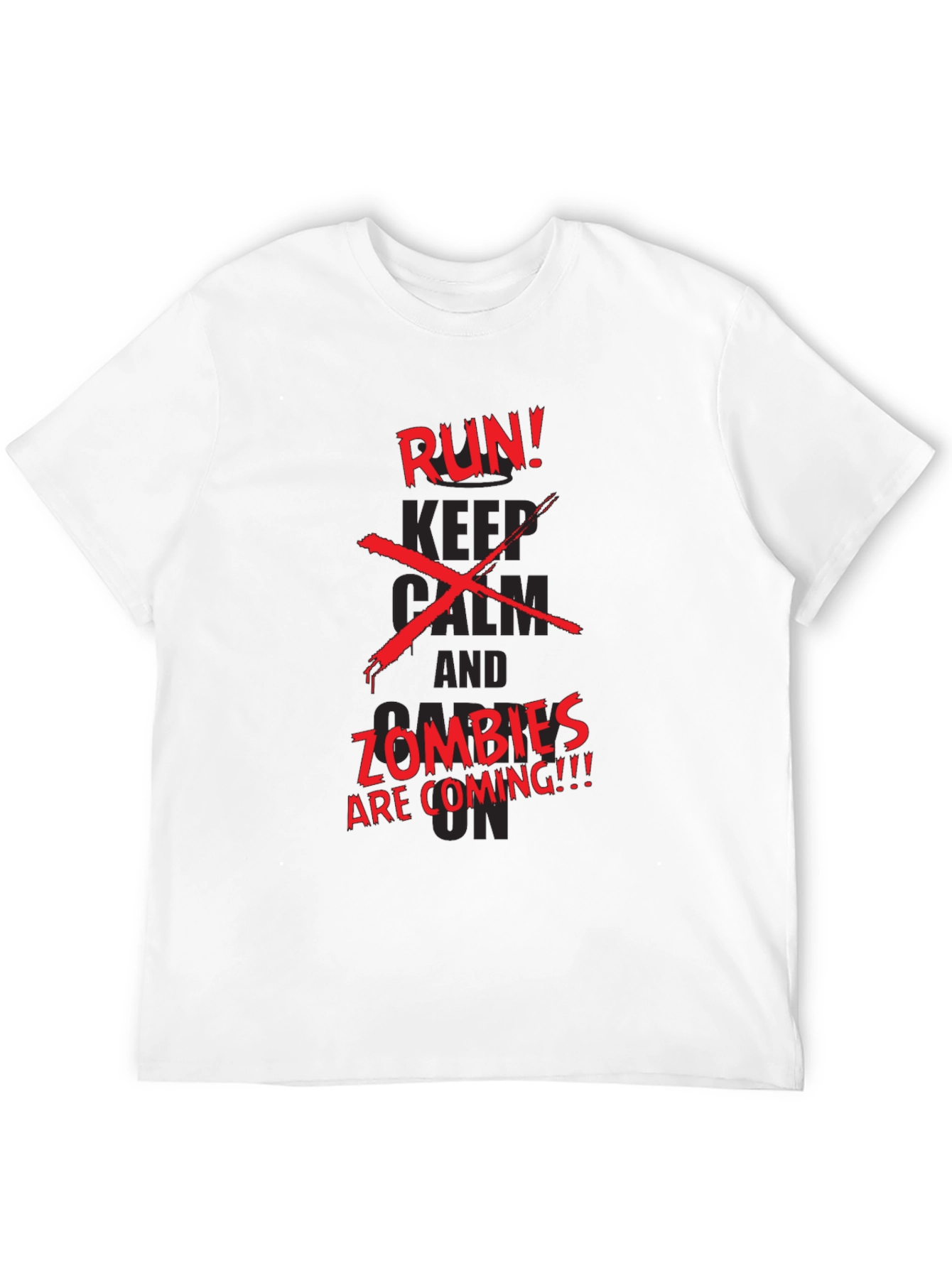 Run Zombies Coming Graphic Black T-Shirt