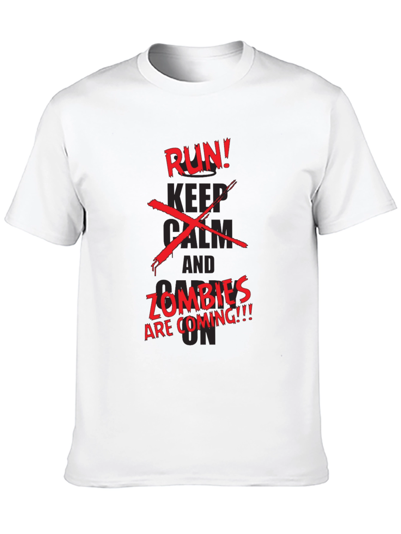 Run Zombies Coming Graphic Black T-Shirt