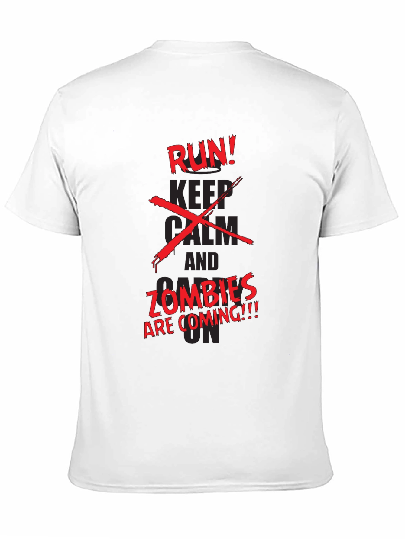Run Zombies Coming Graphic Black T-Shirt
