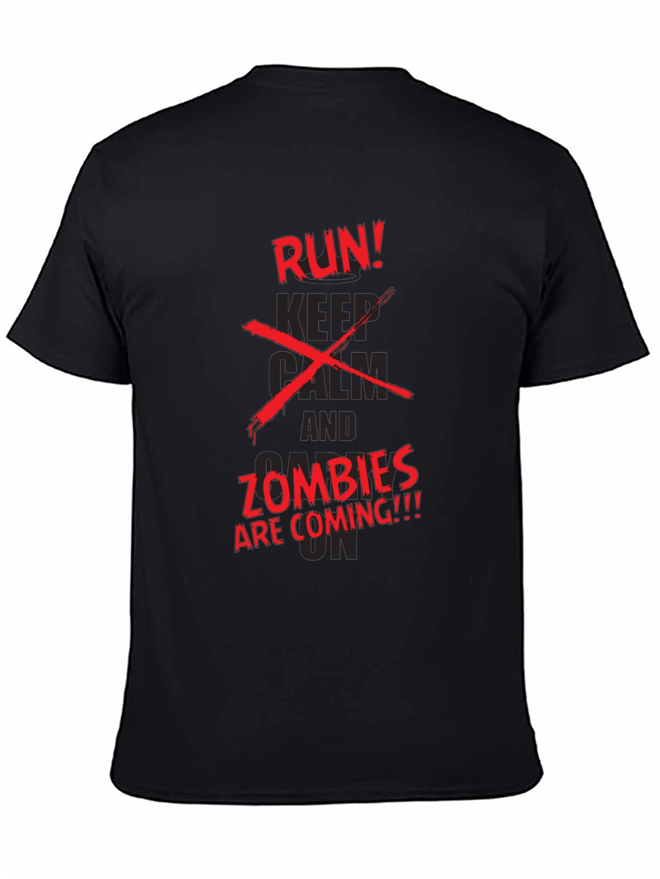Run Zombies Coming Graphic Black T-Shirt