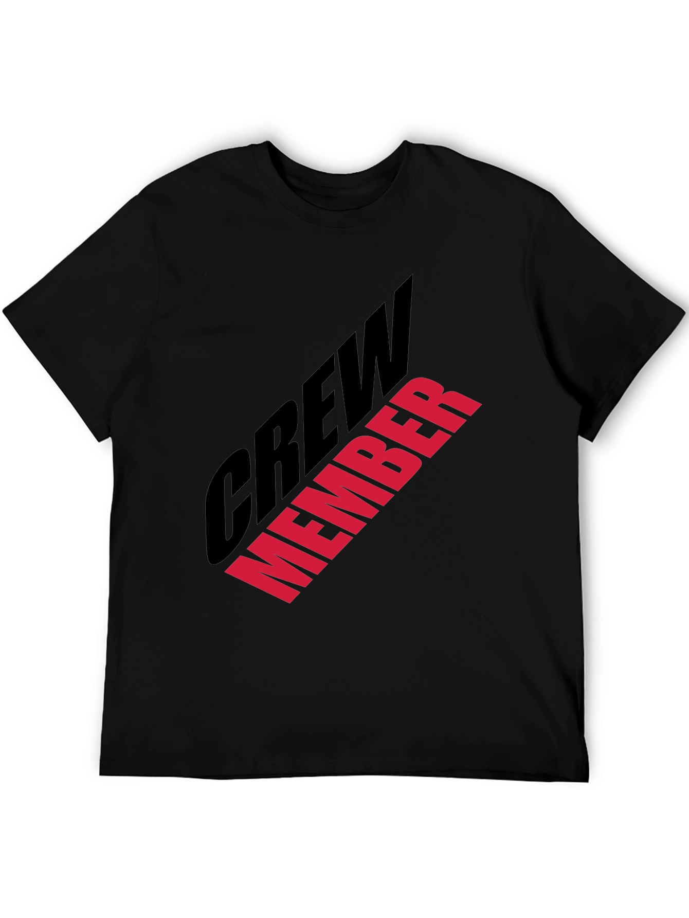 Crew Member Graphic Print Black T-Shirt