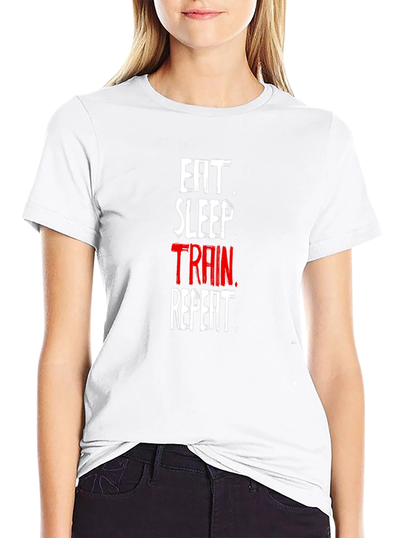 Eat Sleep Train Repeat Black T-Shirt