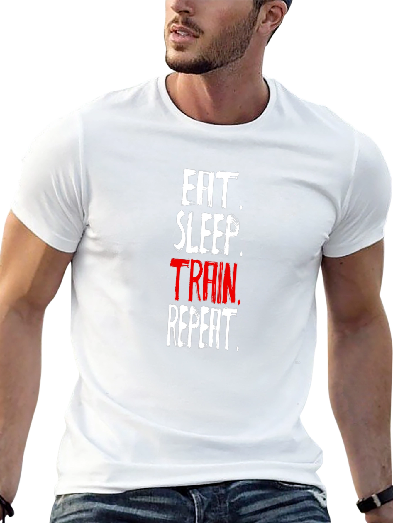 Eat Sleep Train Repeat Black T-Shirt