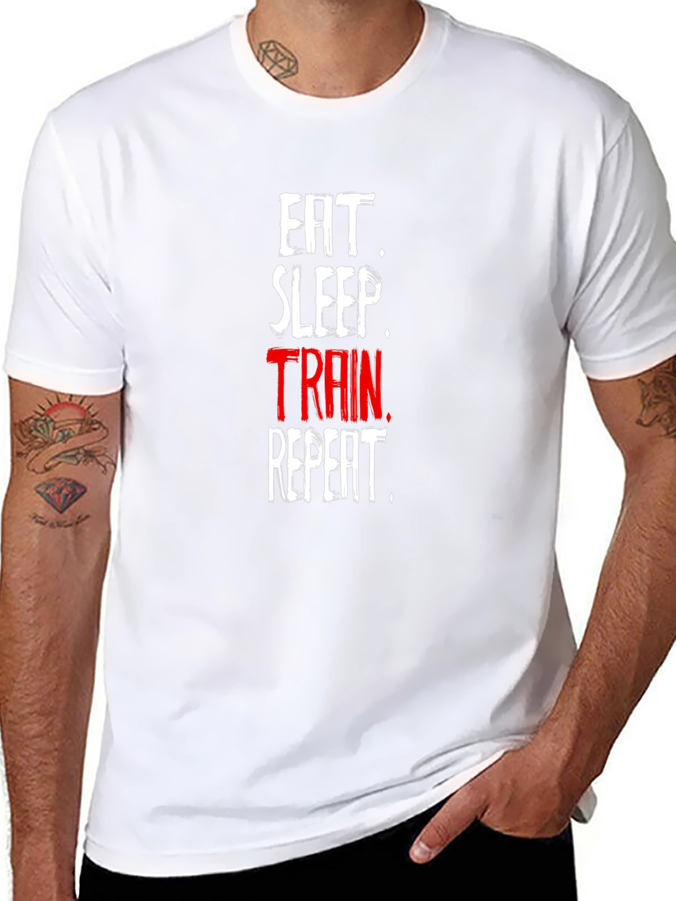 Eat Sleep Train Repeat Black T-Shirt