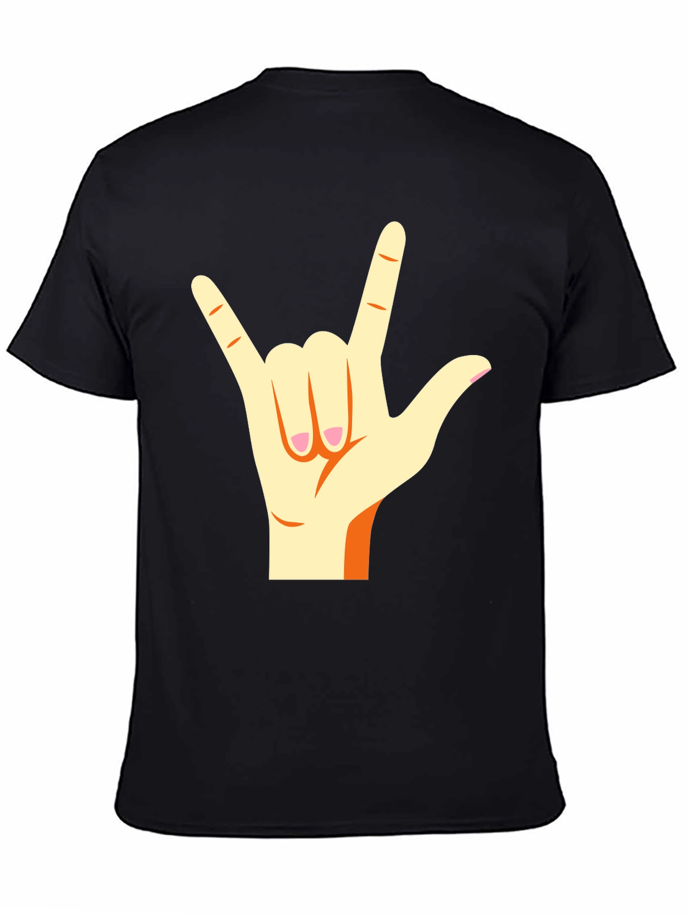 I Love You Hand Sign Black T-Shirt