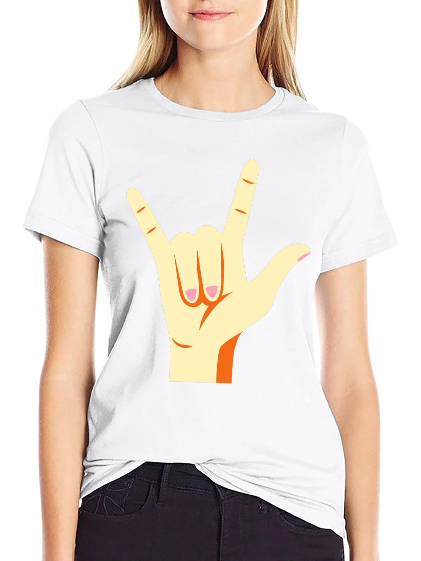 I Love You Hand Sign Black T-Shirt