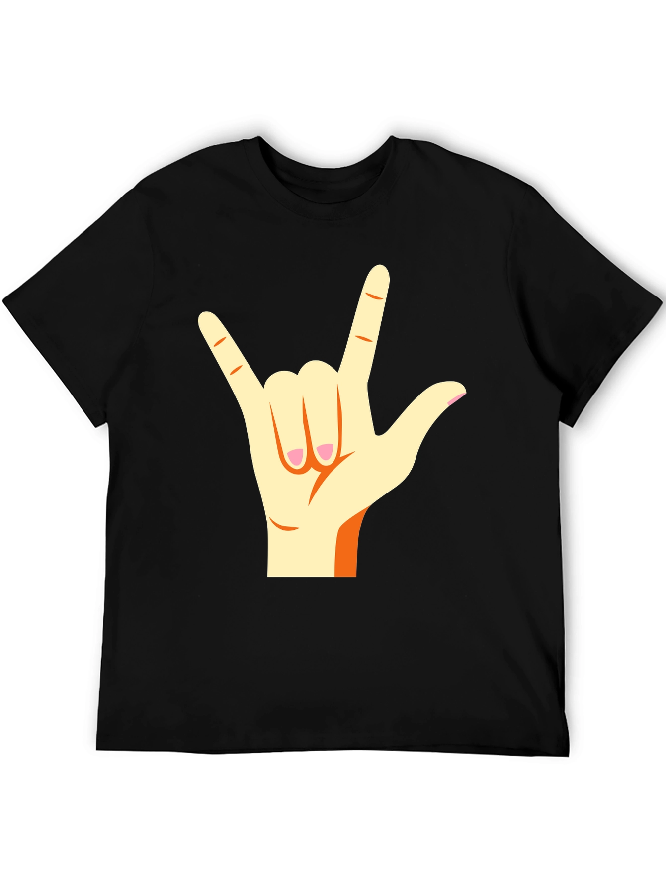 I Love You Hand Sign Black T-Shirt