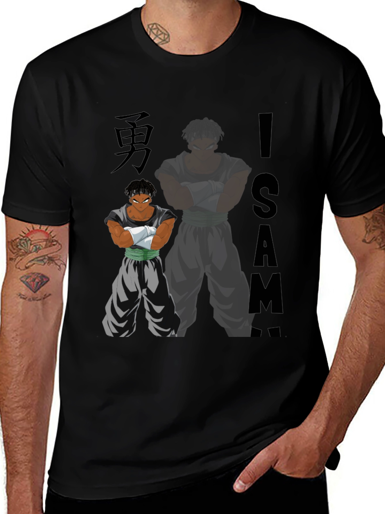 Anime Inspired Graphic Tee - ISA - Black