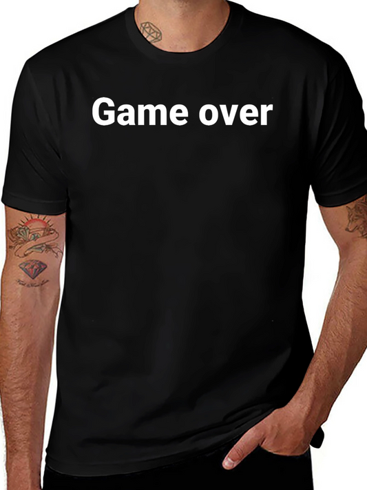 Game Over Graphic Tee - Black Cotton T-Shirt
