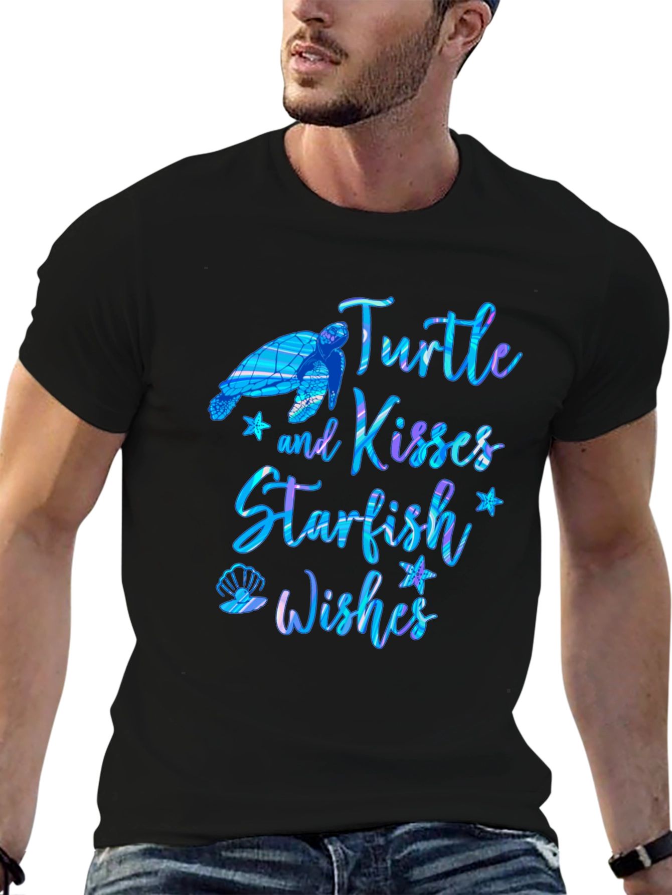 Turtle Kisses Starfish Wishes Graphic T-Shirt