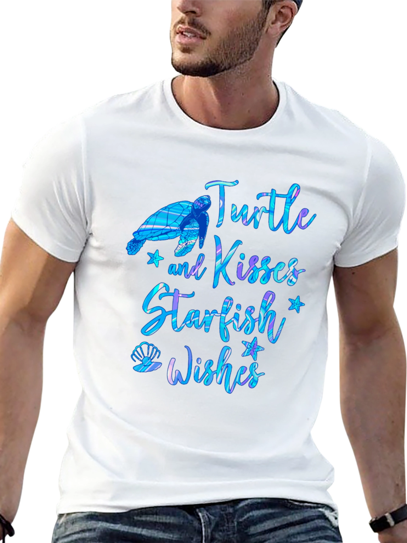 Turtle Kisses Starfish Wishes Graphic T-Shirt
