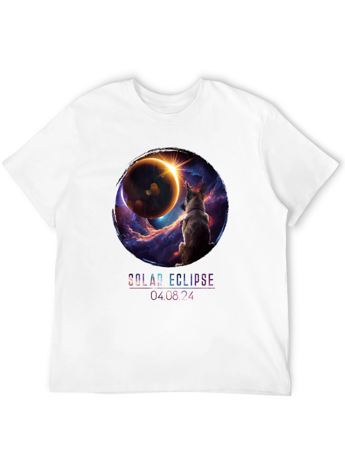 Solar Eclipse Dog Graphic T-Shirt