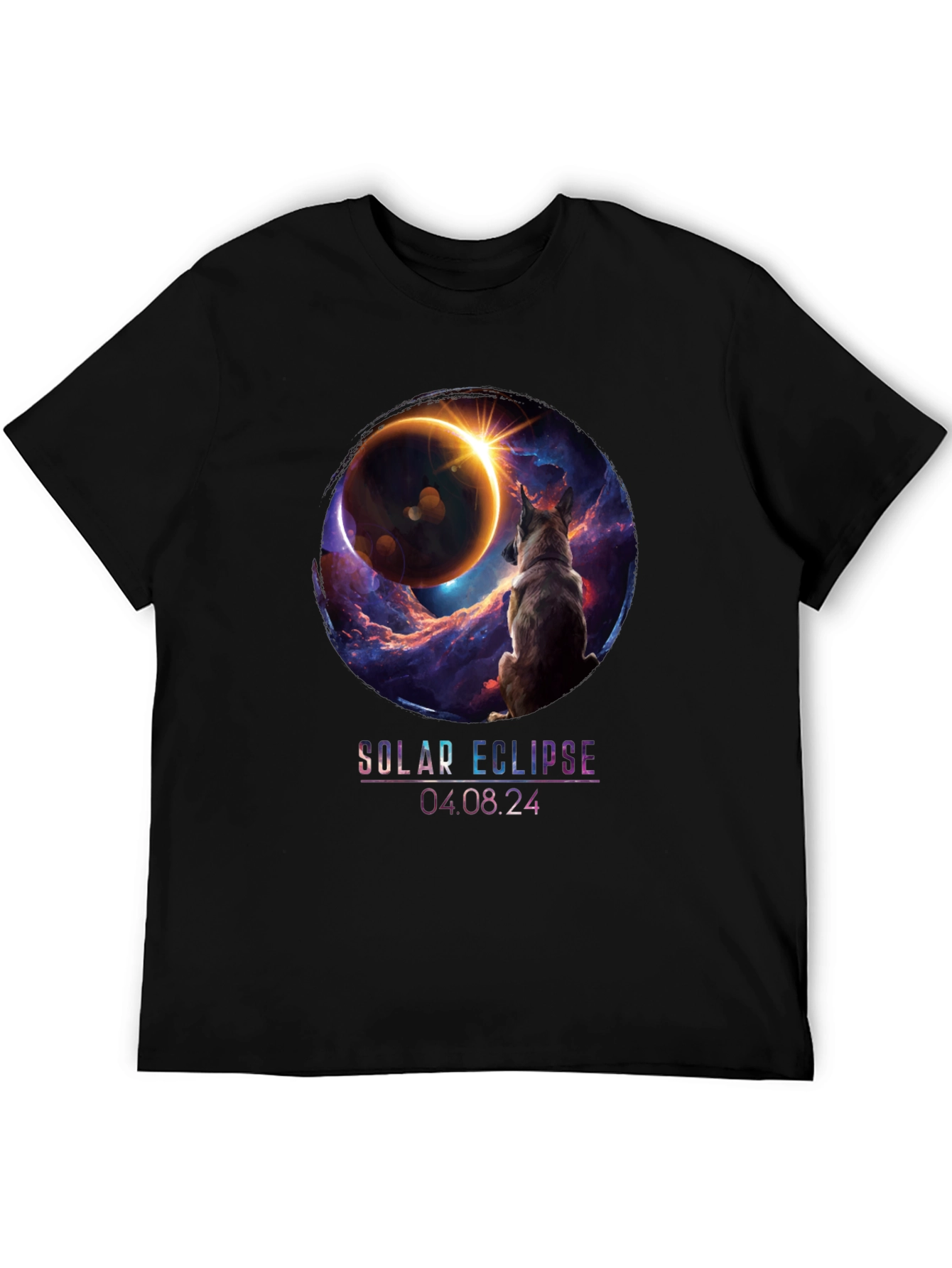 Solar Eclipse Dog Graphic T-Shirt