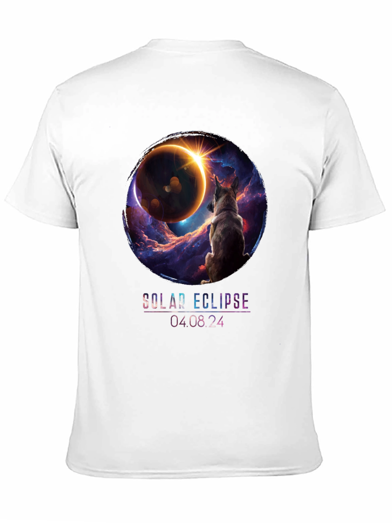 Solar Eclipse Dog Graphic T-Shirt