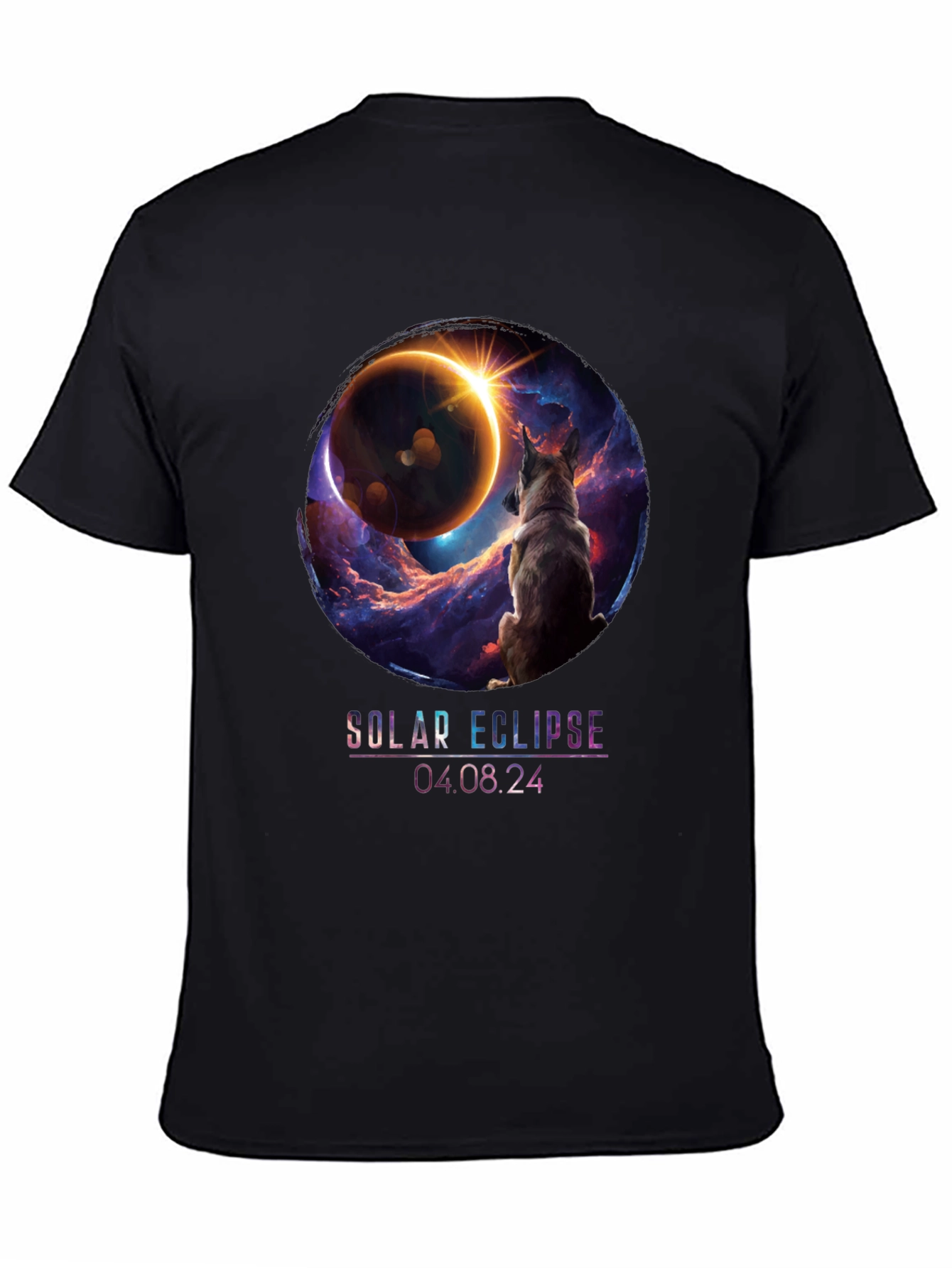Solar Eclipse Dog Graphic T-Shirt