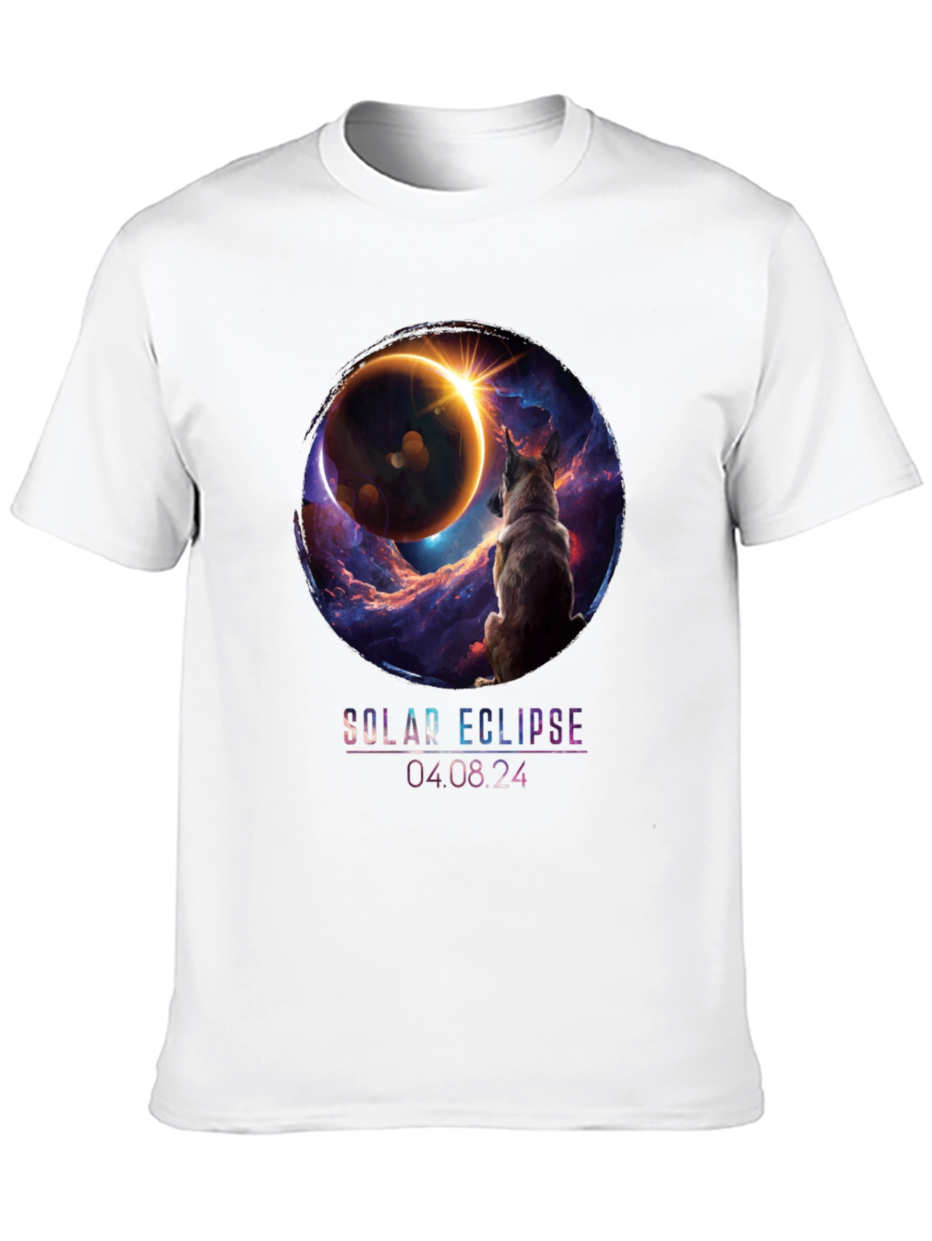 Solar Eclipse Dog Graphic T-Shirt