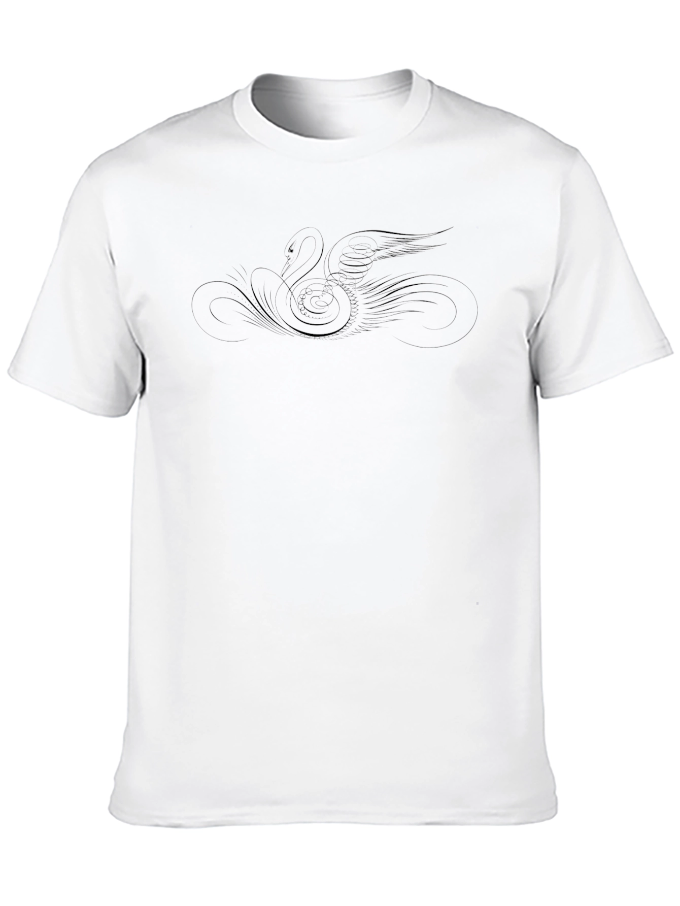 Elegant Swan Graphic Black Tee