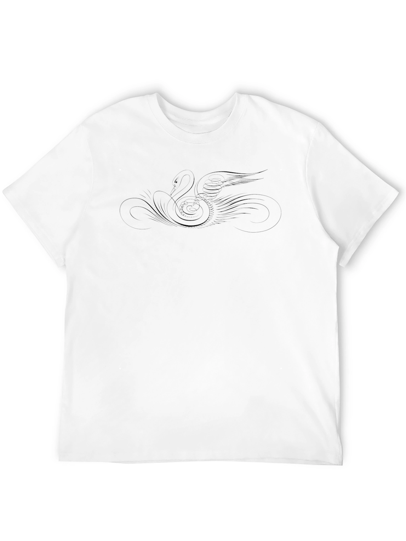 Elegant Swan Graphic Black Tee