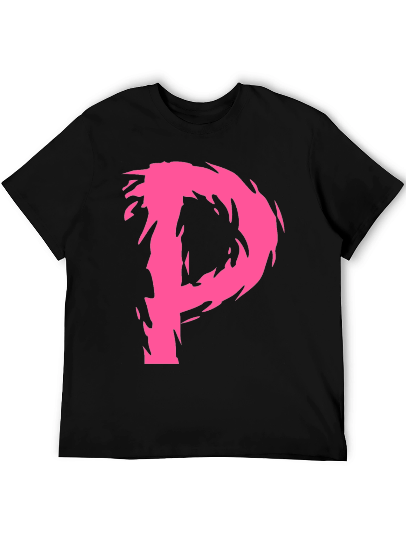 Edgy Pink P Graphic Black T-Shirt