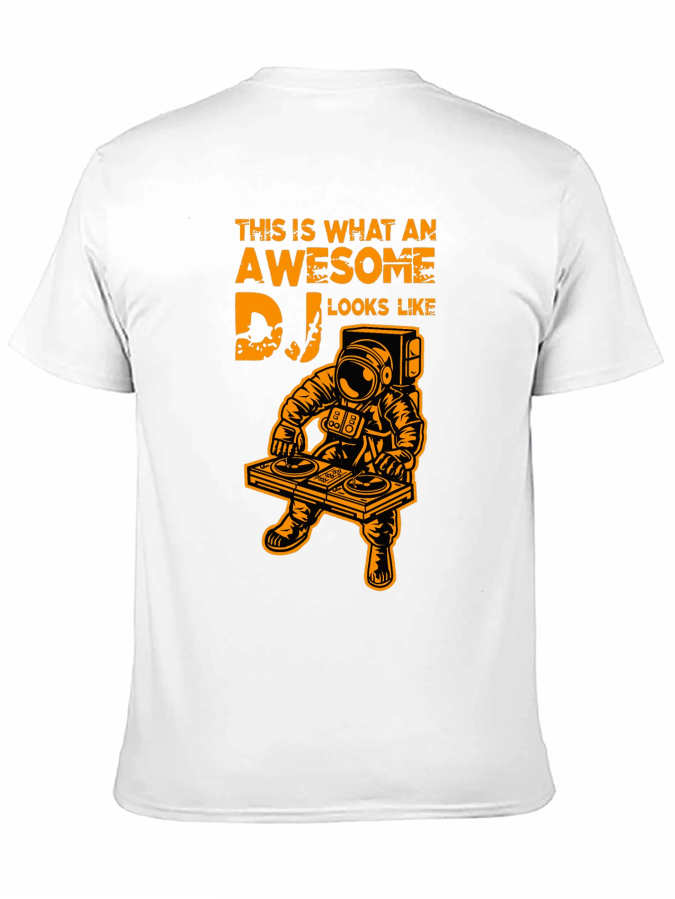 Awesome DJ Astronaut Graphic Tee - Black Cotton T-Shirt