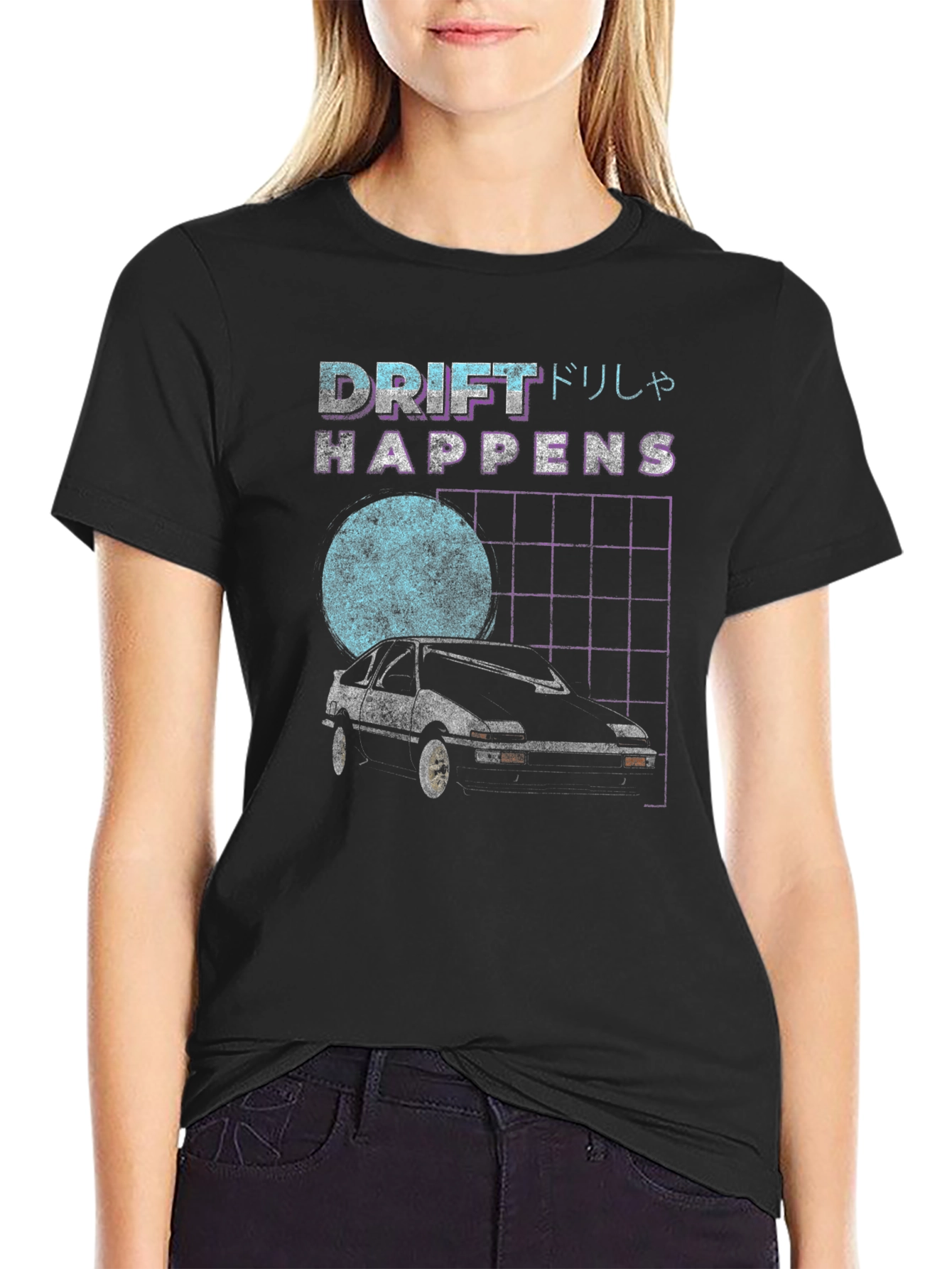 Drift Happens Graphic Tee - Retro Car Design