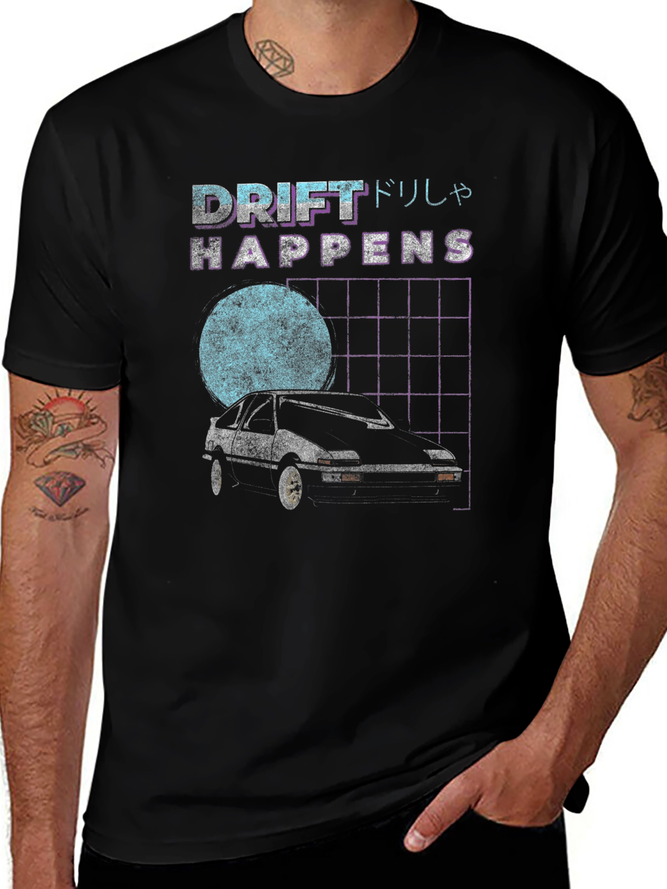 Drift Happens Graphic Tee - Retro Car Design