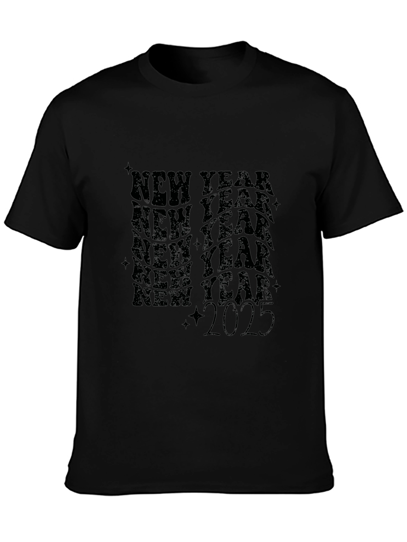 New Year 2025 Graphic Tee - Black
