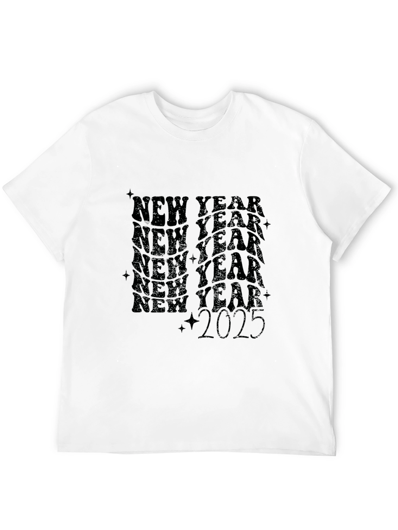 New Year 2025 Graphic Tee - Black