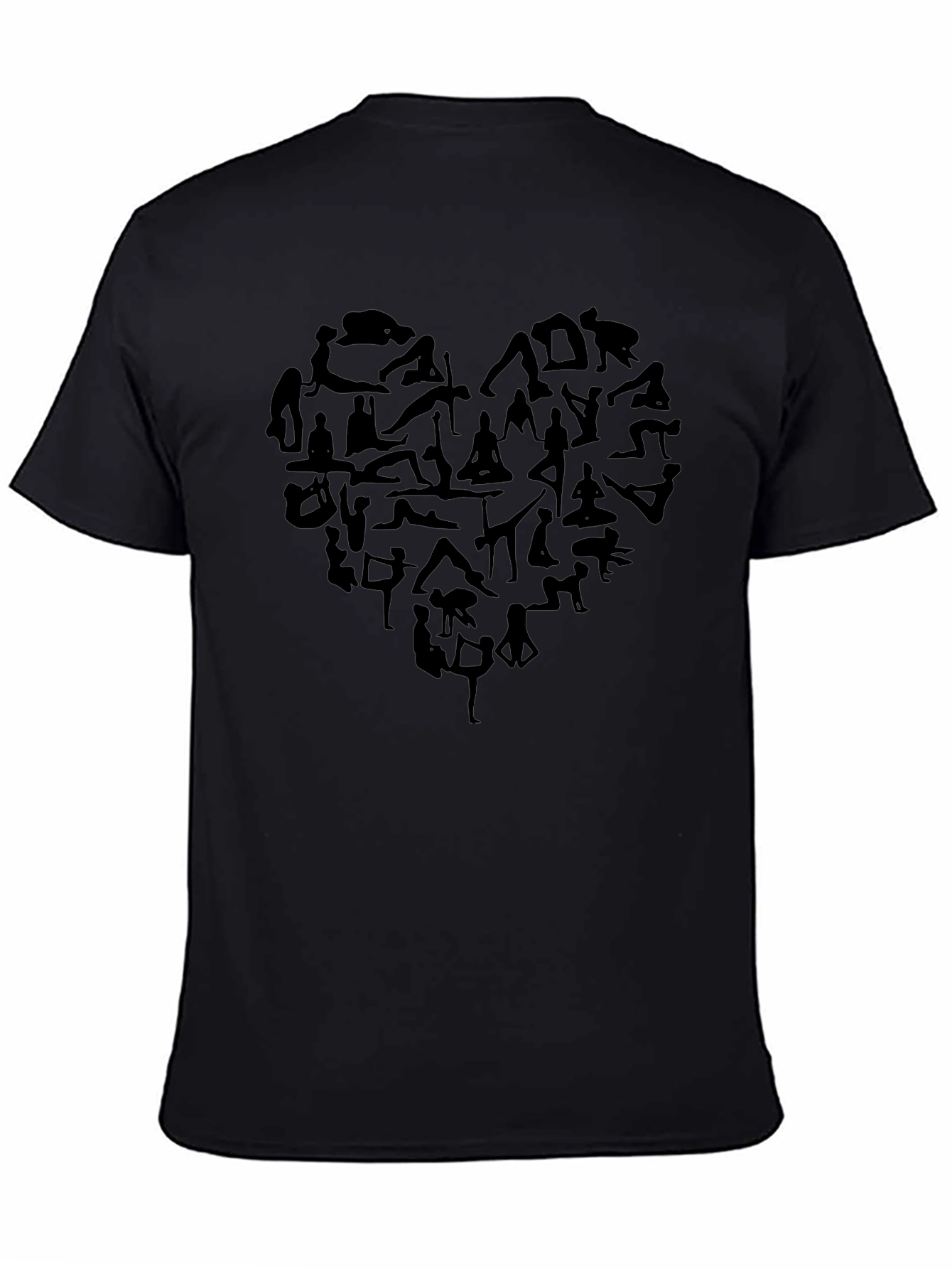 Yoga Heart Graphic Tee - Soft Black T-Shirt