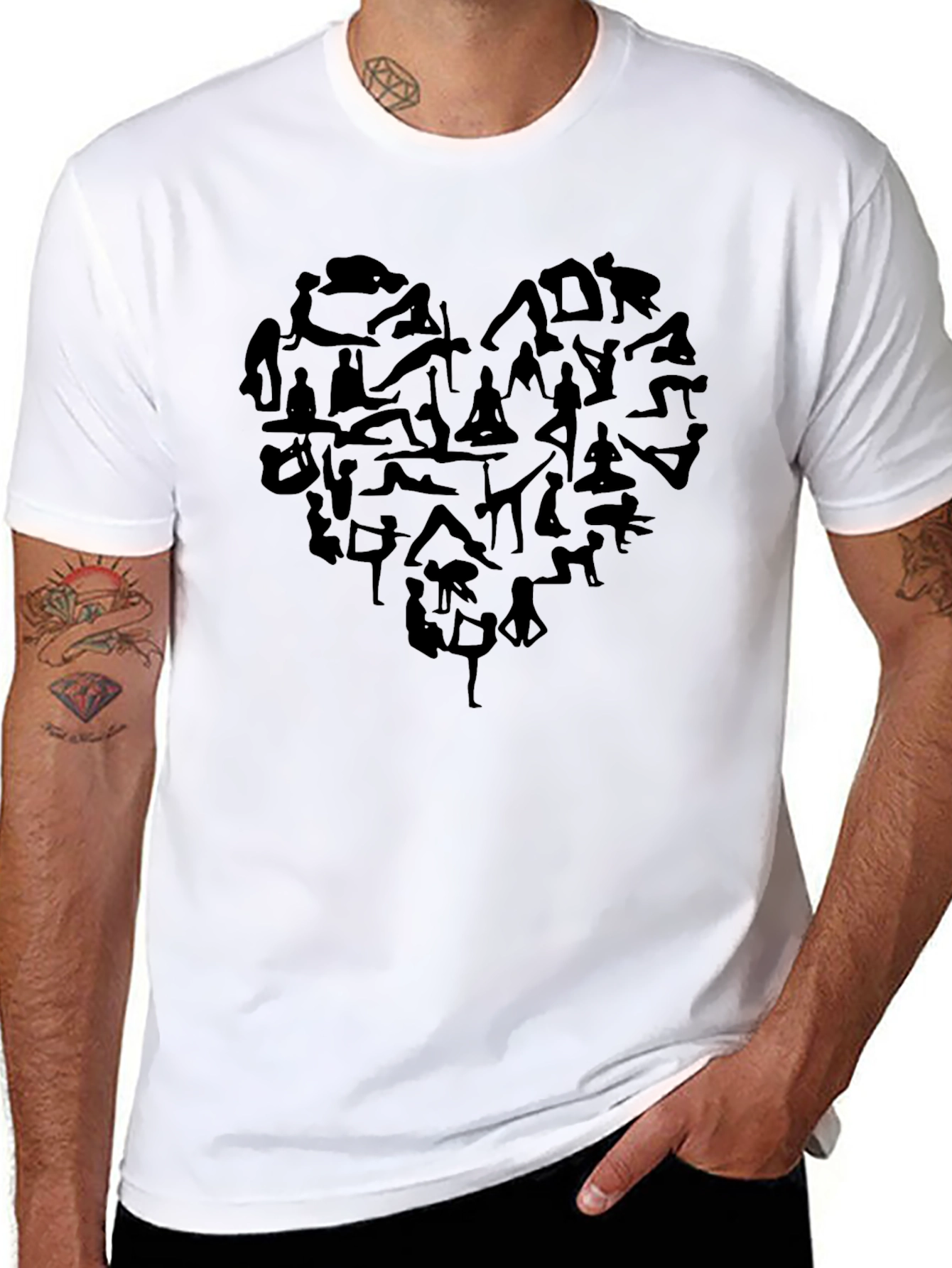 Yoga Heart Graphic Tee - Soft Black T-Shirt
